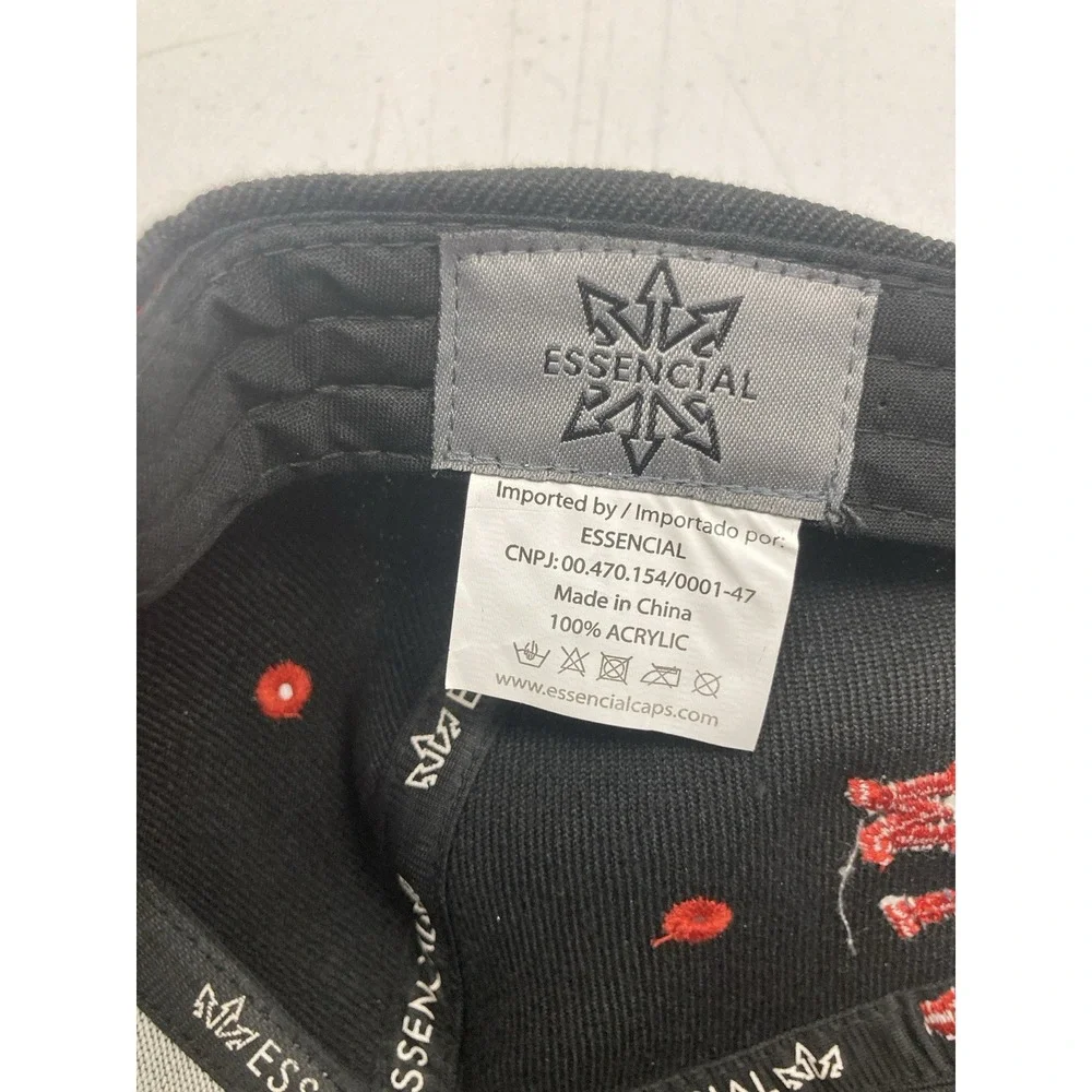 Essencial Miami FL Snap Bay Red and Black‎ Embroidered Hat Cap